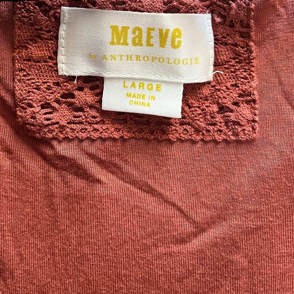 Anthropologie Maeve Gillian Tiered Maxi Dress Rust Orange Boho size 12 prairie - Picture 5 of 8